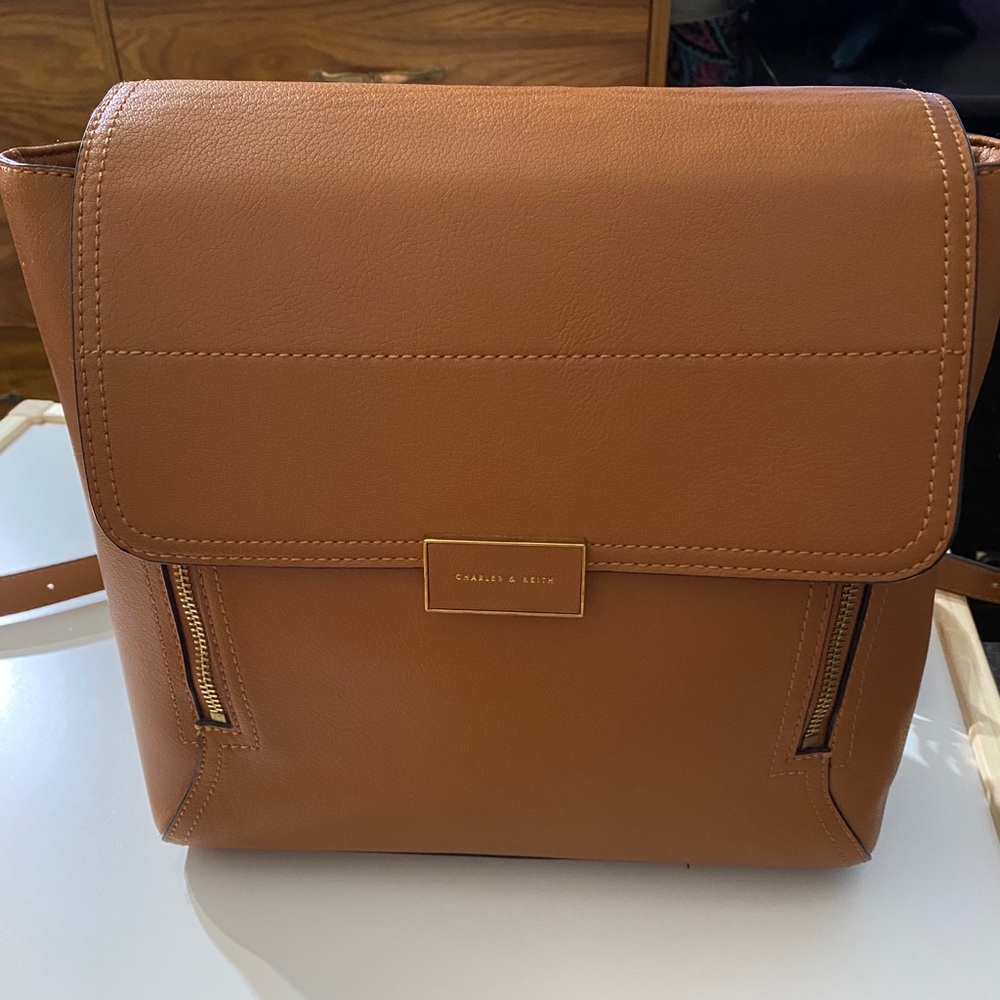 Charles & Keith Leather Backpack